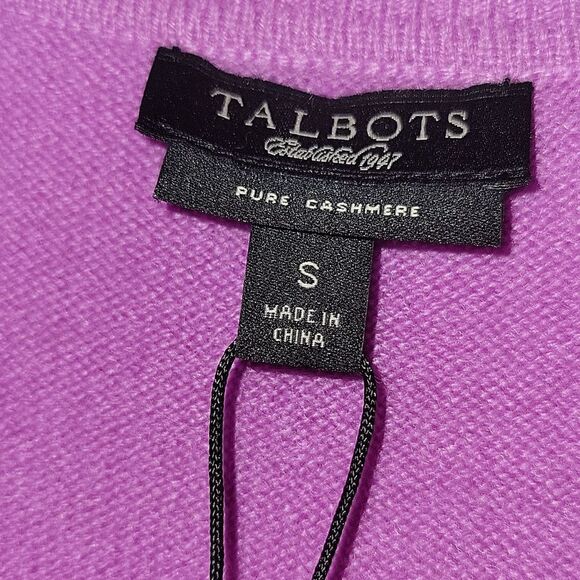 Talbots Pure Cashmere Crewneck Pullover Sweater Small NWT Purple - Picture 3 of 8
